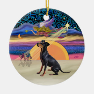 Weihnachtsstern - Manchester Terrier Keramik Ornament