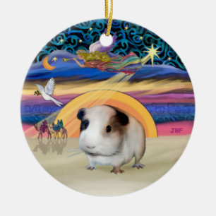 Weihnachtsstern - Meerschweinchen #1 Keramikornament
