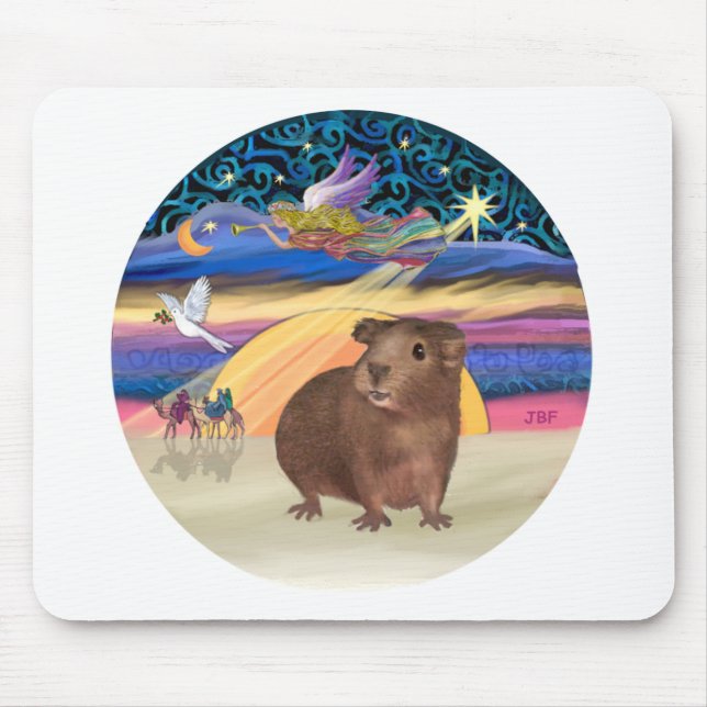 Weihnachtsstern - Meerschweinchen 3 Mousepad (Vorne)