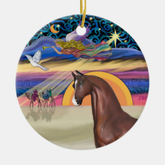 Weihnachtsstern - Pferd (braun) Keramikornament