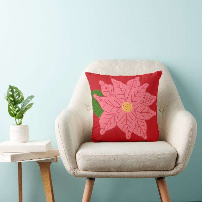 Weihnachtsstern Pink  Kissen (Stuhl )