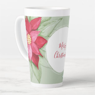 Weihnachtsstern Poinsettie Wasserfarbe Handbemalt Milchtasse