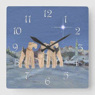 Weihnachtsstern Quadratische Wanduhr