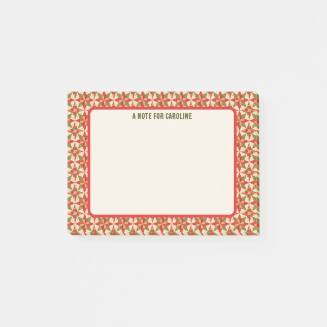 Weihnachtsstern-Quilt Post-it Klebezettel (Vorderseite)