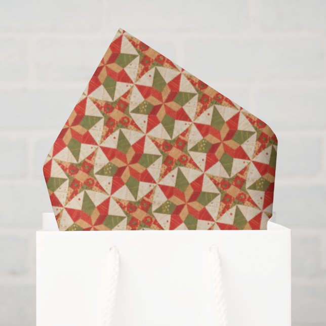Weihnachtsstern-Quilt Seidenpapier (Geschenktüte)
