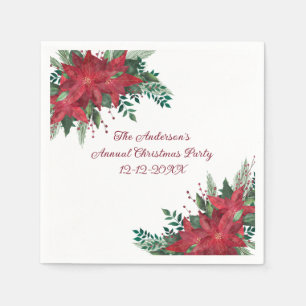Weihnachtsstern Rot Grüne Feiertags-Weihnachtsfeie Serviette