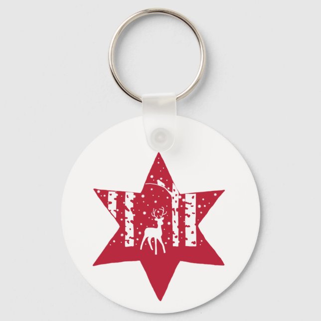 Weihnachtsstern Schlüsselanhänger (Vorderseite)