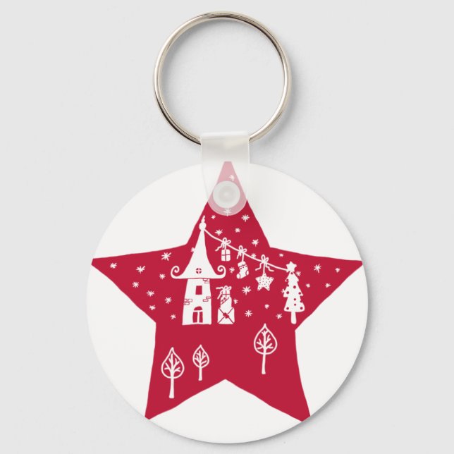 Weihnachtsstern Schlüsselanhänger (Vorderseite)