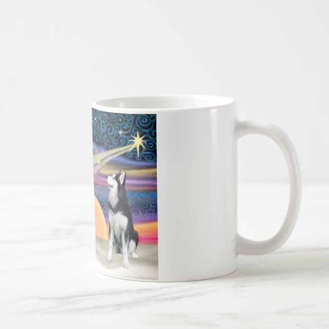 Weihnachtsstern - Sibirischer Husky 1 Kaffeetasse (Rechts)