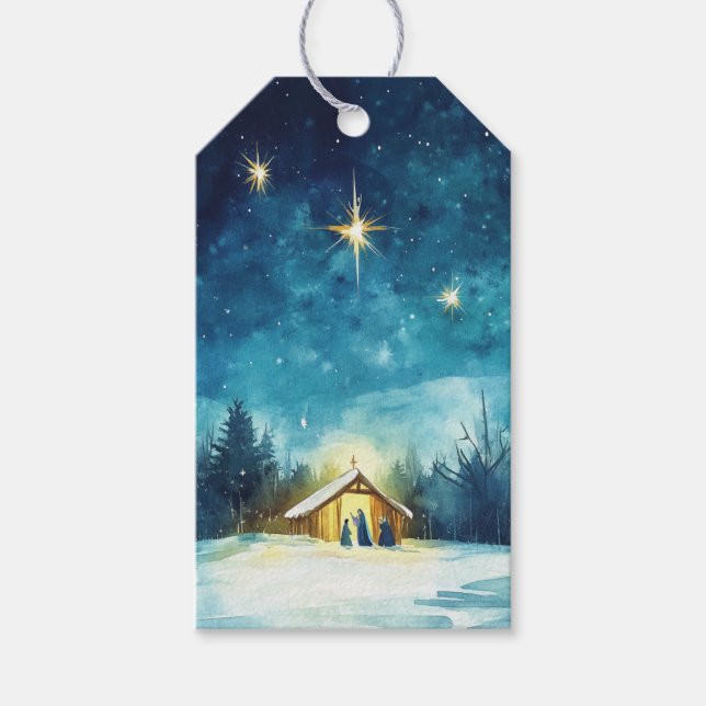 Weihnachtsstern über dem Ärger Geschenkanhänger (Vorderseite)