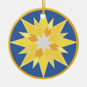 Weihnachtsstern und Jesus Keramik Ornament