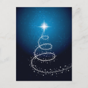 Weihnachtsstern und Schneeflocken Feiertagspostkarte