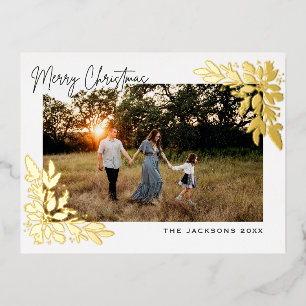 Weihnachtsstern-Weihnachtsdesign Folien Feiertagspostkarte