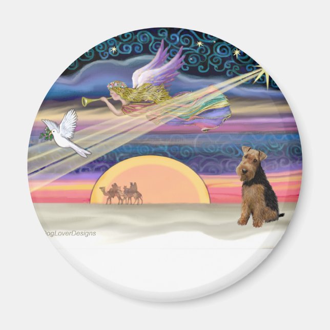 Weihnachtsstern - Welsh Terrier Magnet (Vorne)