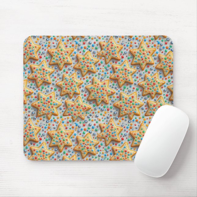 Weihnachtsstern-Zuckerkekse mit Streuseln Mousepad (Mit Mouse)