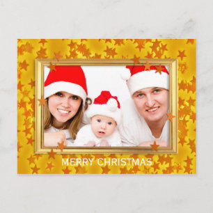 Weihnachtssterne Bilderrahmen + Ihr Foto & Text Feiertagspostkarte