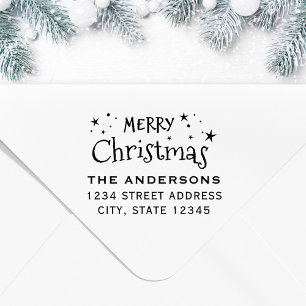 Weihnachtssterne Familienname Rücksendeadresse Gummistempel