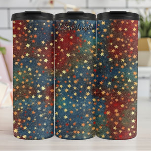 Weihnachtssterne Glitter Festlich  Thermosbecher