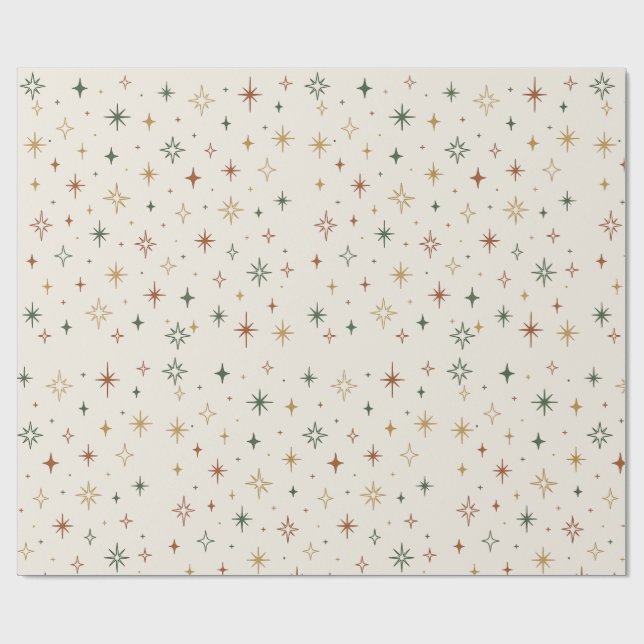 Weihnachtssterne & Glitzer-Muster			 Geschenkpapier (Flach)