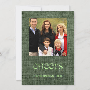 Weihnachtssterne Jute Familienfoto Feiertagskarte