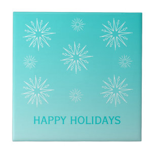 Weihnachtssterne Tile, Aqua Fliese