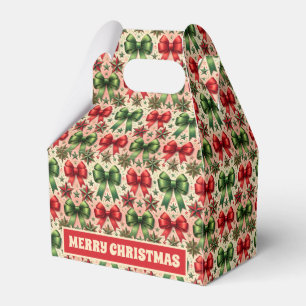 Weihnachtssterne und Bows Muster Geschenkschachtel