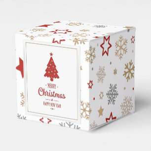 Weihnachtssterne und Schneeflocken Muster Geschenkschachtel