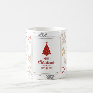 Weihnachtssterne und Schneeflocken Muster Kaffeetasse