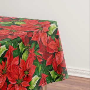 Weihnachtssterne und Stechpalmenblätter Tischdecke