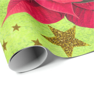 Weihnachtssternis, goldene Sterne auf abstraktem G Geschenkpapier