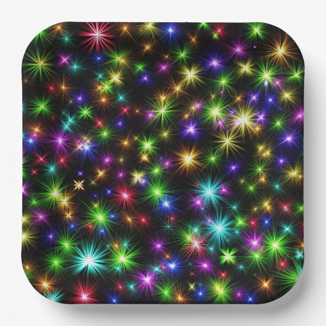 Weihnachtssternis in Multicolor - 57191 Pappteller (Vorderseite)