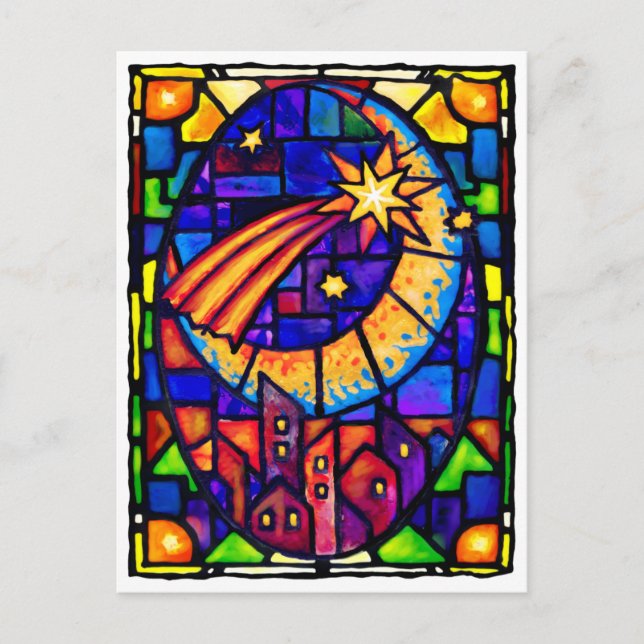 Weihnachtssternkarte Feiertagspostkarte (Vorderseite)