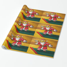 Weihnachtssternkatze Geschenkpapier