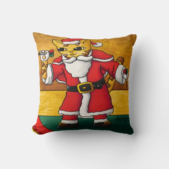 Weihnachtssternkatze Kissen (Vorderseite)