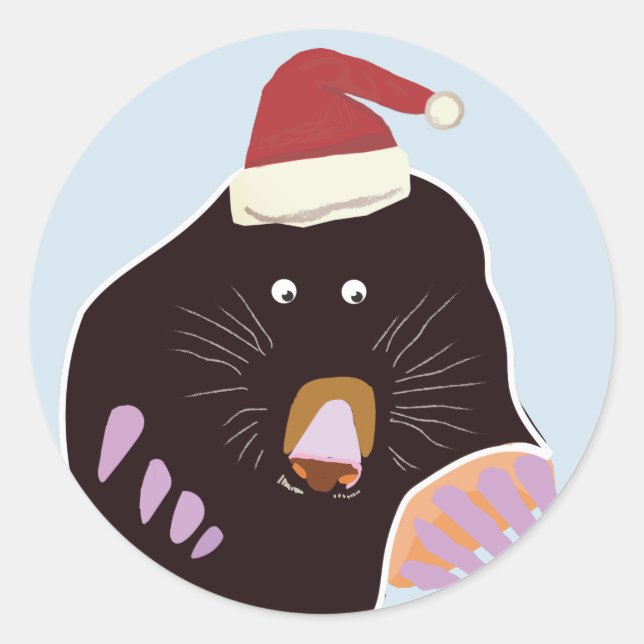 Weihnachtssticker Garden Mole Runder Aufkleber (Vorderseite)