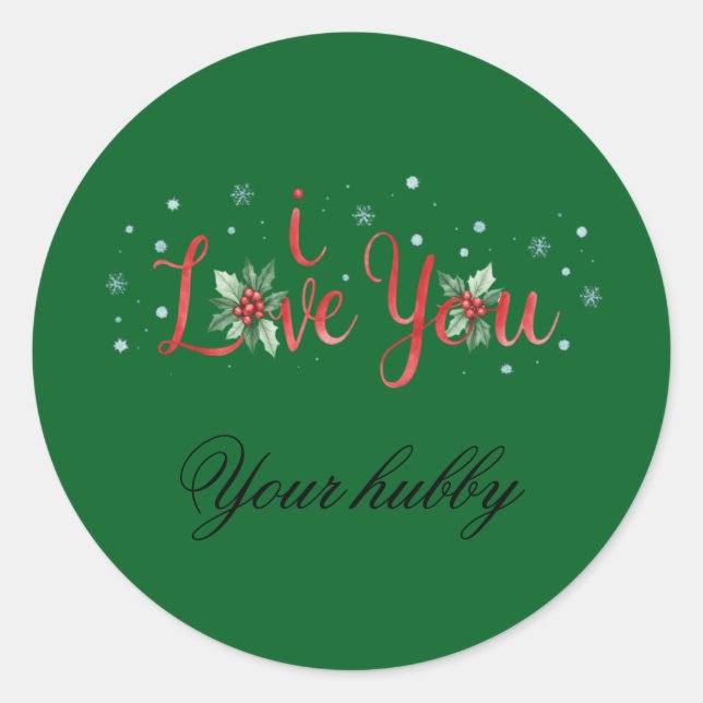Weihnachtssticker Liebe Runder Aufkleber (Vorderseite)