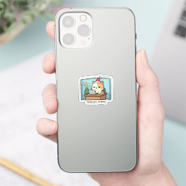 Weihnachtssticker mit Katze und leerem Akku  Aufkleber