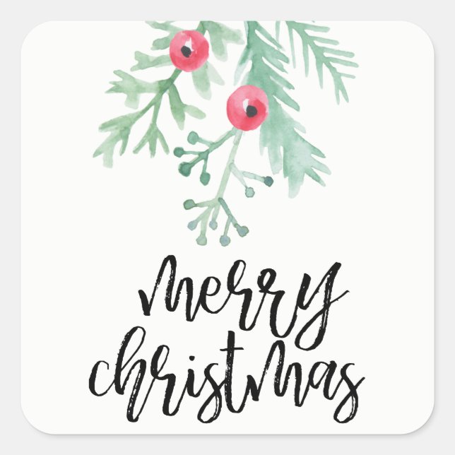 Weihnachtssticker Quadratischer Aufkleber (Vorderseite)