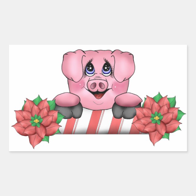 Weihnachtssticker Rechteckiger Aufkleber (Vorderseite)