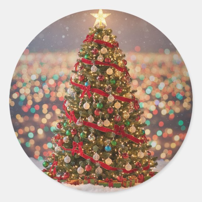 Weihnachtssticker Runder Aufkleber (Vorderseite)