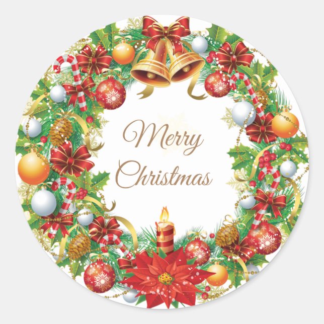 Weihnachtssticker Runder Aufkleber (Vorderseite)
