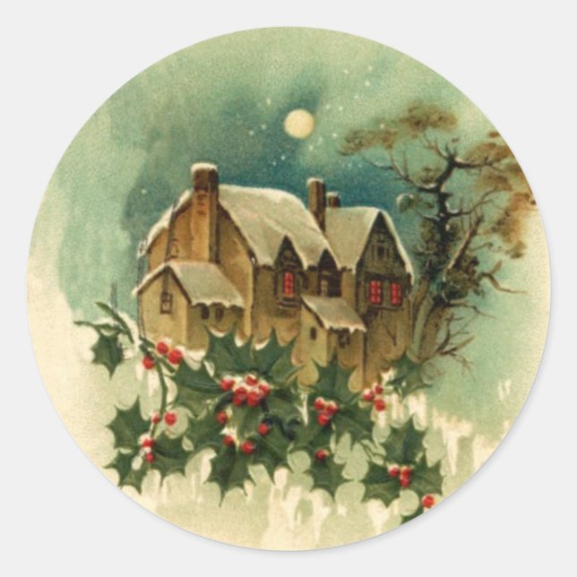 Weihnachtssticker Runder Aufkleber (Vorderseite)