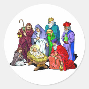 Weihnachtsstickers Runder Aufkleber