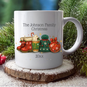 Weihnachtsstiefel Hüte Familie Weihnachten Kaffeetasse