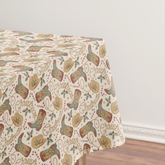 Weihnachtsstiefel und Hatter-Muster im Western Tischdecke (Beispiel)