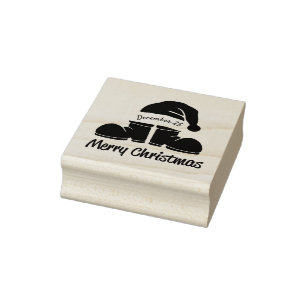 Weihnachtsstiefel und Hut Gummistempel