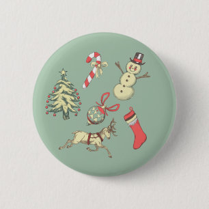 Weihnachtsstil im Vintage-Look Button