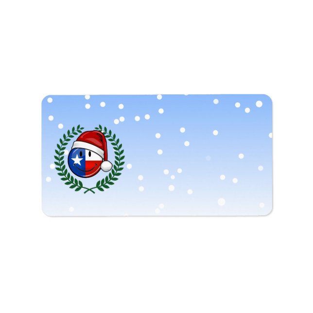 Weihnachtsstil lächelnd Texas Flag Adressaufkleber (Vorne)