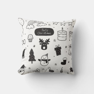 Weihnachtsstil Schwarz und Weiß Kissen