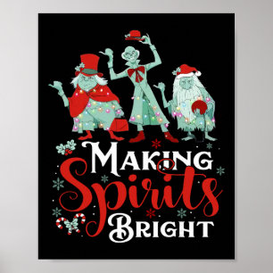 Weihnachtsstimmung aufhellen Lustiger Retro-Geist Poster